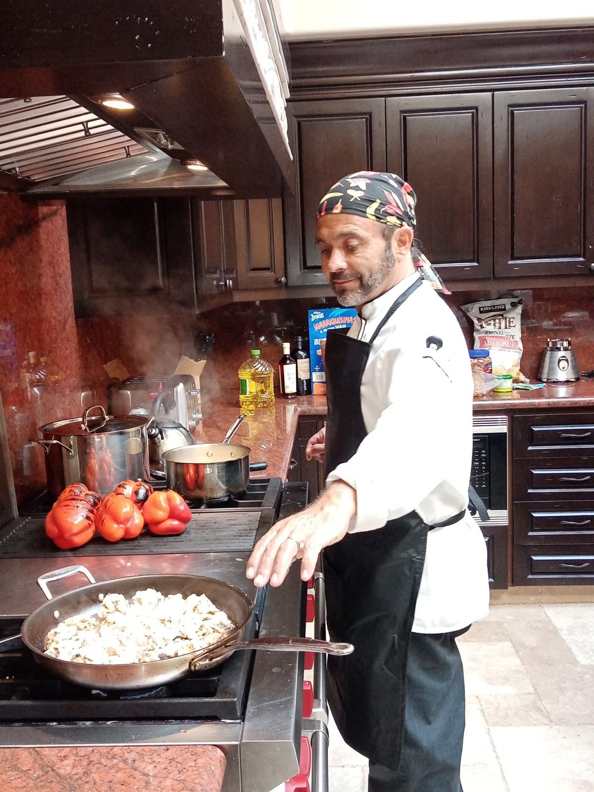 Chef Alex cooking at villa