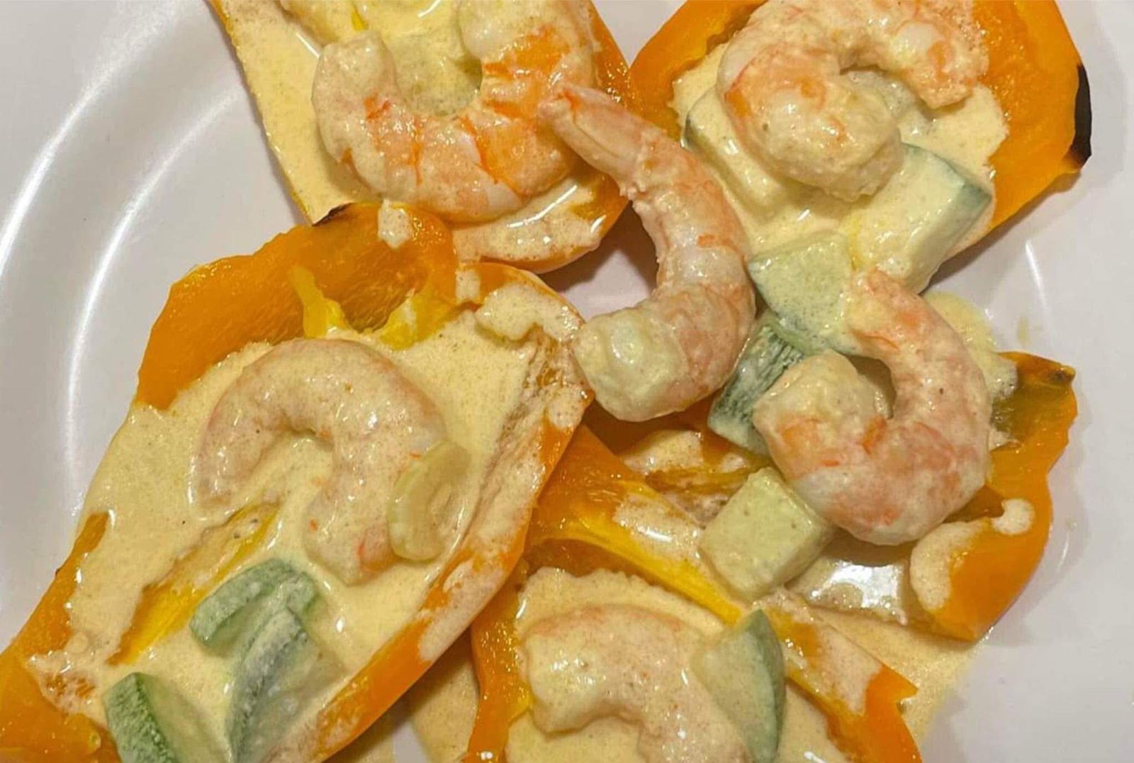 Shrimp with butternut squash